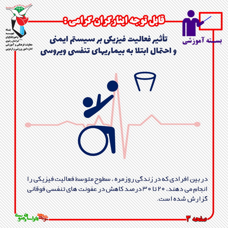تأثیر فعالیت های فیزیکی بر سیستم ایمنی و احتمال ابتلا به بیماری های تنفسی ویروسی/بخش اول