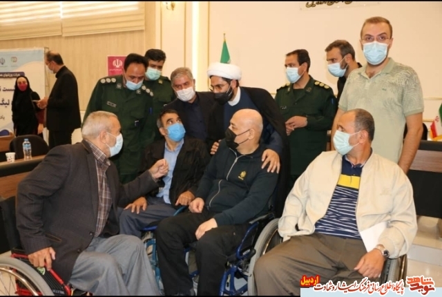 به مناسبت گرامیداشت هفته دفاع مقدس مراسم تجلیل از ورزشکاران جانباز دراستان اردبیل  برگزار شد