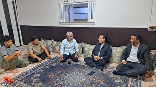 بازدید مدیرکل بنیاد شهید هرمزگان از منازل جانبازان خسارت‌ دیده در قشم