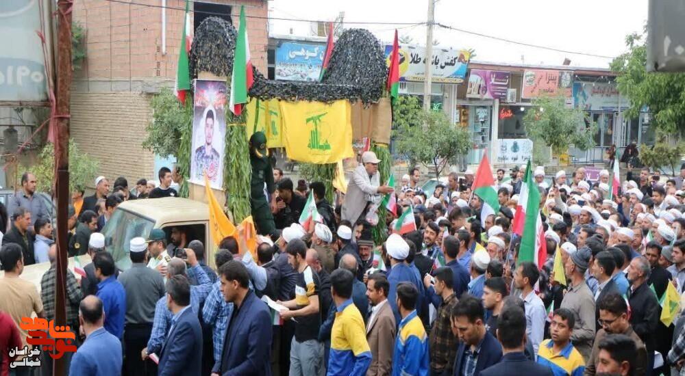 تصاویر/جلوه ماندگار از تشییع پیکر مطهر شهید مدافع وطن «حامد ربانی»
